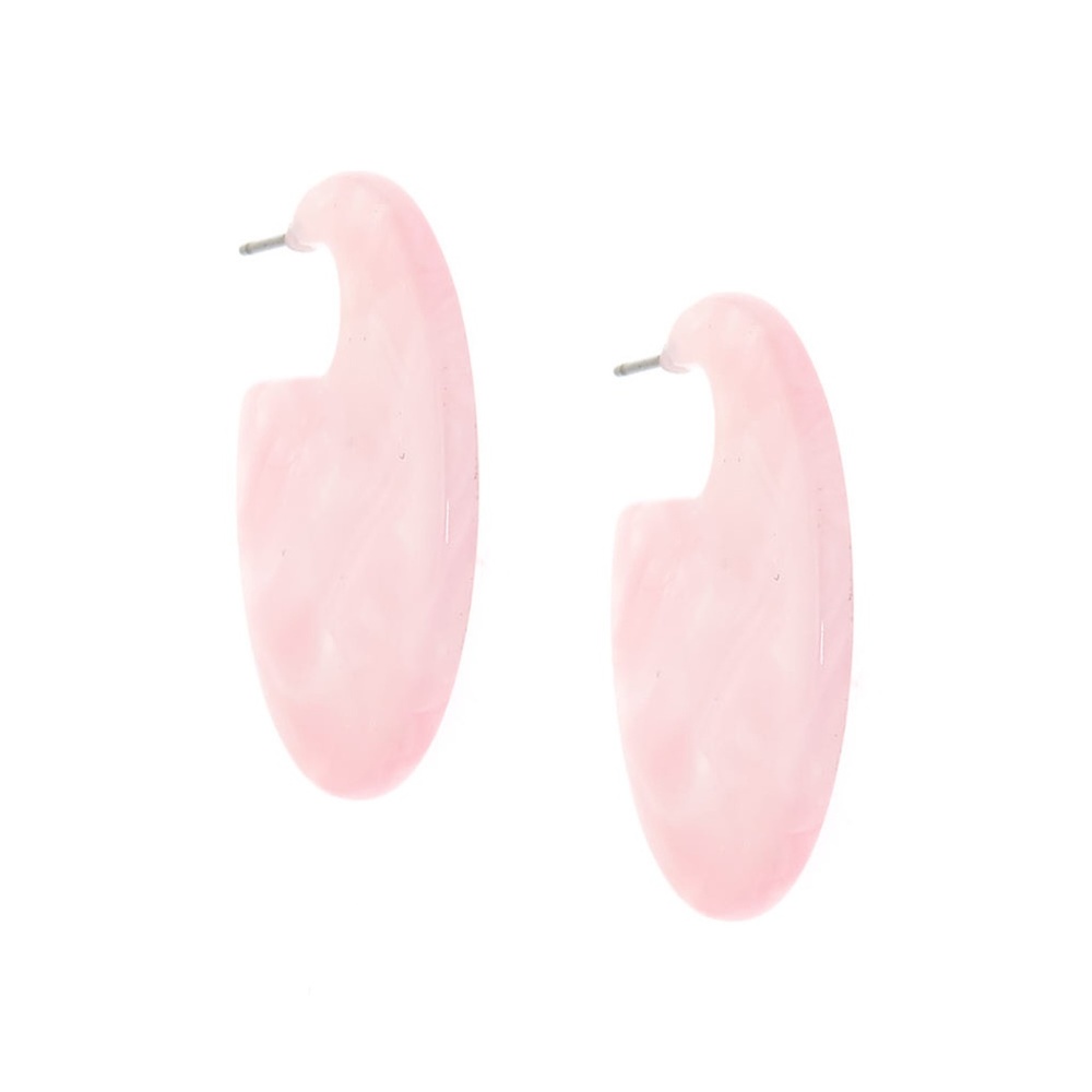 NEW Tortoise Shell 40MM Hoop Earrings - Pink NWT - Picture 8 of 8
